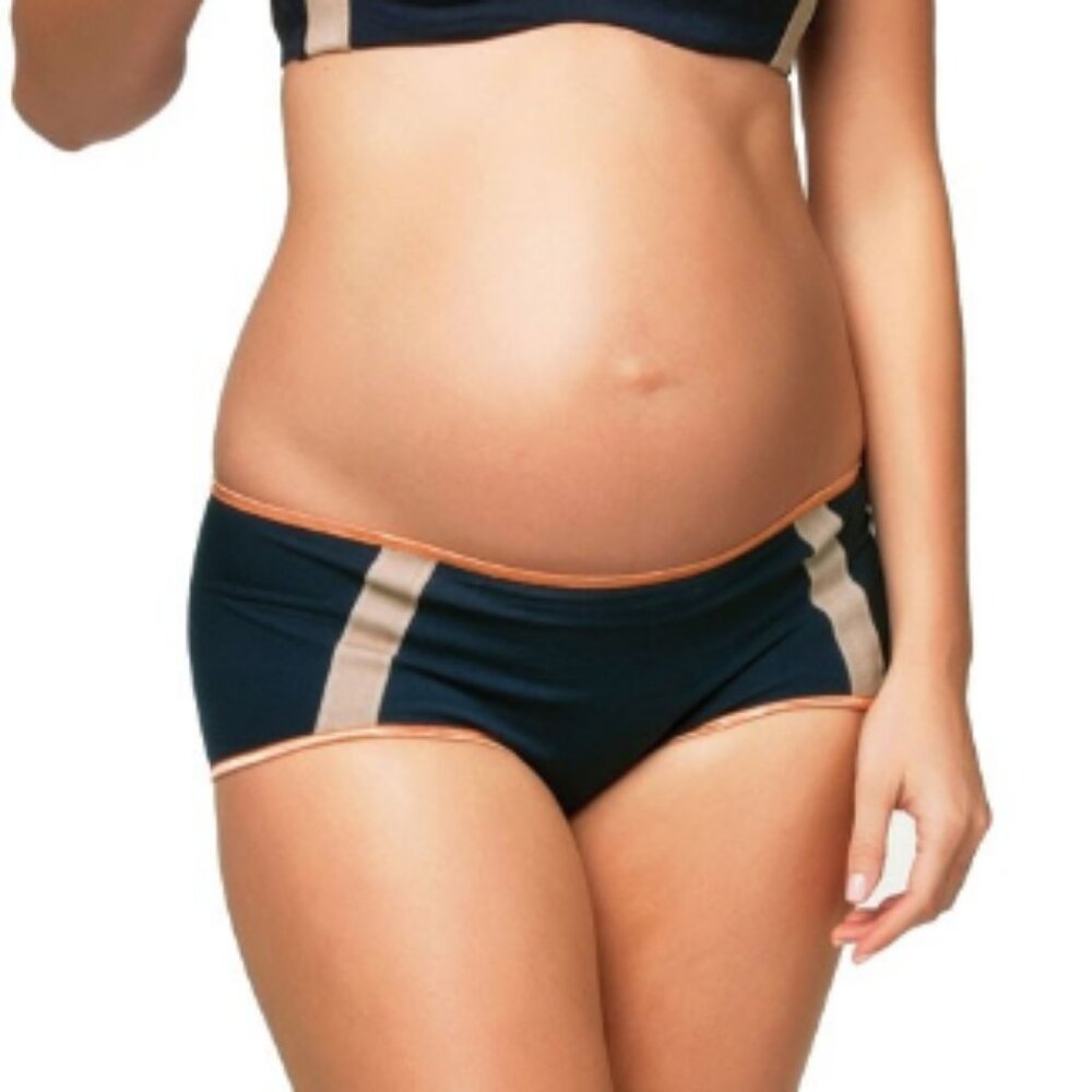 Cake Lingerie Orange Zest Maternity Panties | Navy and Orange
